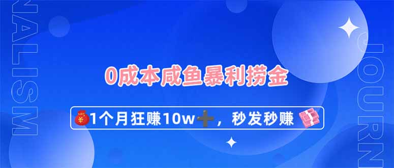 （14257期）0成本闲鱼暴利捞金，1个月狂赚10W+，秒发秒赚新玩法-优途资源网