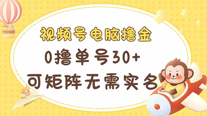 （14220期）视频号电脑撸金 0撸单号30+ 可矩阵 无需实名多号多得-优途资源网