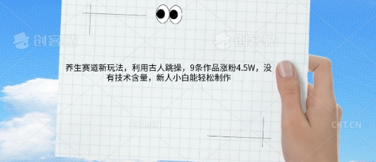 AI养生赛道新玩法,10条作品涨粉5.2W,操作简单,新人小白能轻松制作-优途资源网