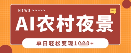 Deepseek制作农村夜景视频，一条视频点赞20W+，单日变现数张-优途资源网