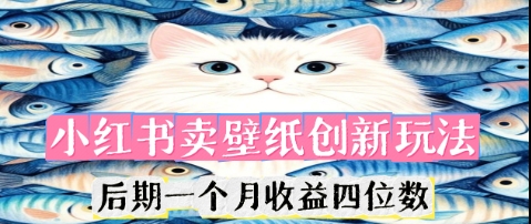 小红书卖壁纸创新玩法，后期一个月收益四位数-优途资源网