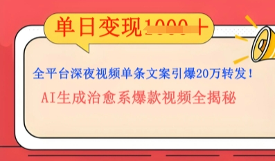 全平台深夜文案新风口：DeepSeek生成百万播放量金句，治愈系内容涨粉速度快4倍-优途资源网