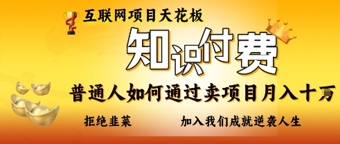 互联网项目天花板，知付付费项目，普通人如何通过卖项目月入十个，拒绝韭菜【揭秘】-优途资源网