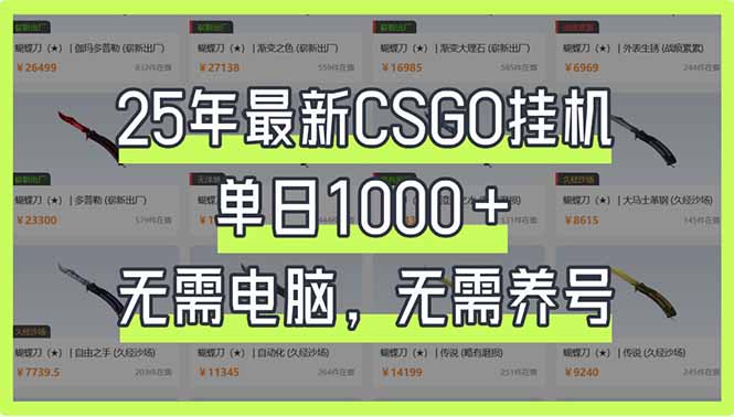 (14178期)25年最新CSGO挂机系统,单日1000+,无需电脑,无需养号,0基础可上手-优途资源网