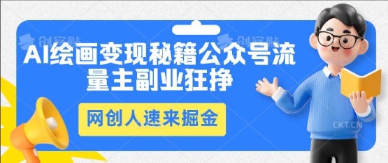 AI绘画变现秘籍：公众号流量主副业狂挣，网创人速来掘金-优途资源网