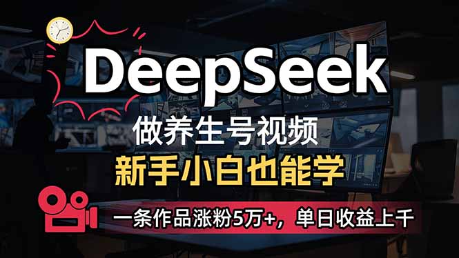 (14199期)小白用DeepSeek做养生号,一条作品涨粉5万+,单日收益上千-优途资源网