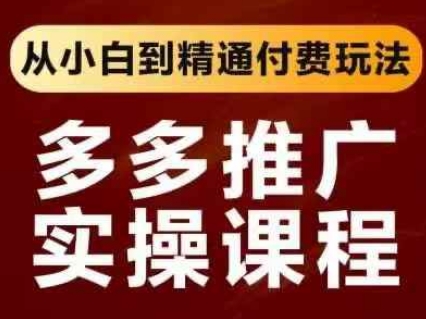 拼多多推广实操课程,从小白到精通付费玩法-优途资源网